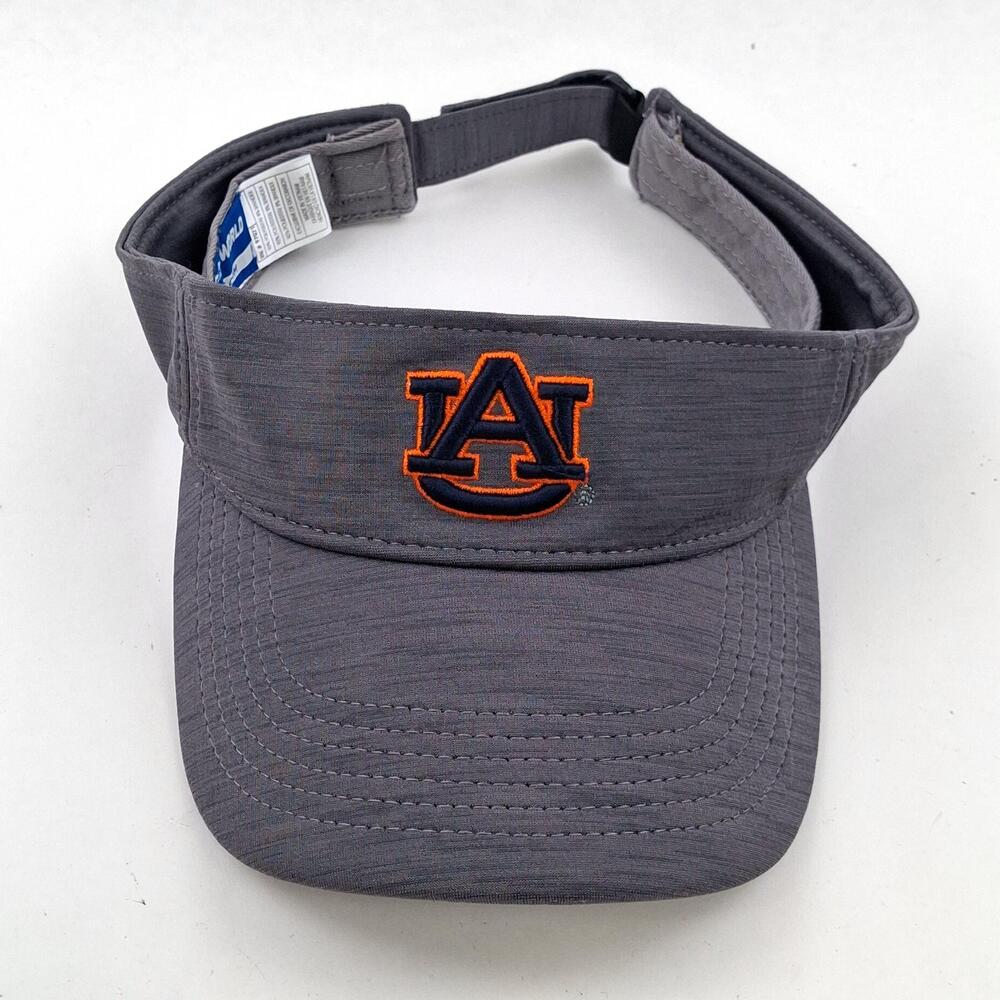Auburn Tigers Hat Visor Strap Back Mens One Size Gray NCAA Football Top Of World